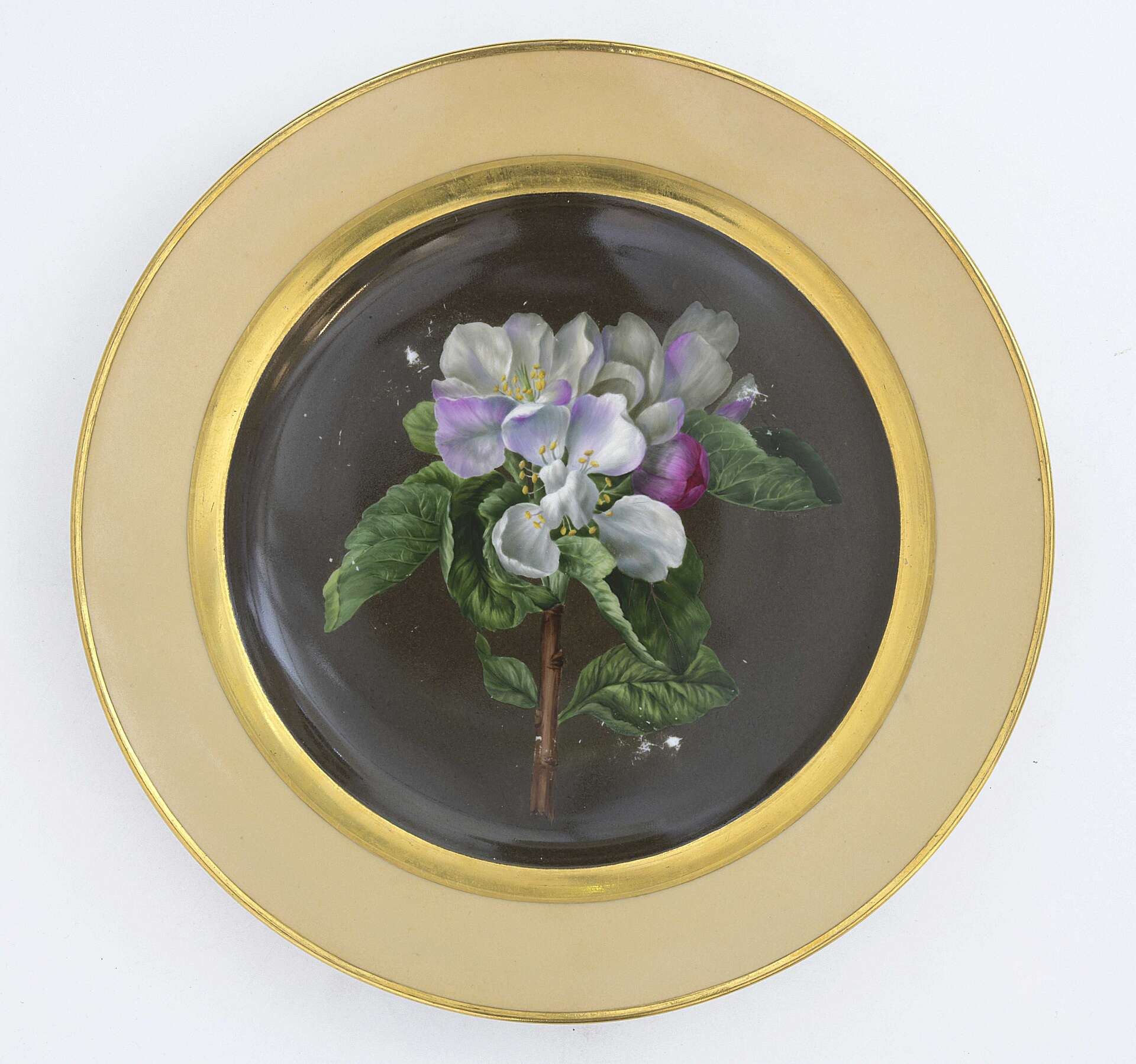 Soucoupe à fleurs, Manufacture de porcelaine de Vienne